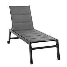 Outsunny Sdraio da Giardino Reclinabile su 5 Livelli Rivestimento Imbottito, Alluminio e Textilene, 72x168x102cm Grigio