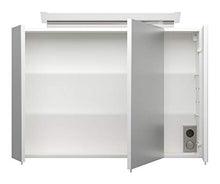 Set di mobili da bagno Firenze 90 (5 parti/C) bianco lucido e armadio a specchio
