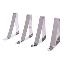 Fogun - Set di 4 fermatovaglia, in acciaio inox, argento, 6,8 x 6,5 cm