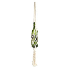 Portabottiglie per vino Borsa per appendere bottiglie in corda di cotone lavorata a mano stile bohemien(Beige)