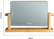 Specchio di Trucco Desktop Mirror Semplice di Legno Solido Specchio da Toilette Portatile in Legno Desktop Mirror Beauty