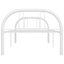 BIGTO - Struttura per letto in metallo e acciaio, per camera da letto, 90 x 200 cm, colore: Bianco