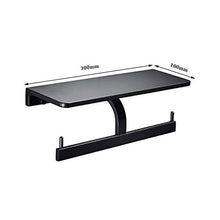 YAeele Nero Alluminio dello Spazio Bagno Mensola Impermeabile Supporto for Rotolo Storage Rack Telefono Rack a Parete Piazza Rack ripiano