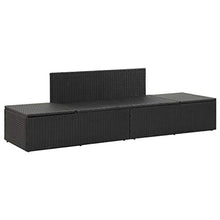 Festnight- Lettino da Esterno in Polyrattan, Lettini da Giardino, 195x60x60 cm Nero