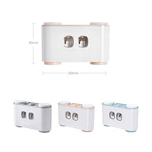 Winbang Portaspazzolini, portaspazzolini portaspazzolino con 5 spazzolini da Denti 2 distributori Automatici di dentifricio e 4 portabicchieri (Blu)