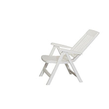 Sieger Palma Poltrona Pieghevole con Struttura in plastica, Colore: Bianco