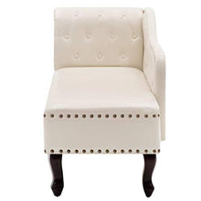 vidaXL Chaise Longue Chesterfield Pelle Artificiale Crema Divano Sdraio Casa