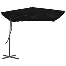 vidaXL Ombrellone con Palo in Acciaio Nero 250x250x230 cm