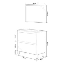 ARKITMOBEL Set Mobile Bagno e Specchio, Legno, Nordik, 80 x 80 x 45 cm