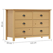 vidaXL Credenza Hill 125x40x80 cm Legno Massello di Pino