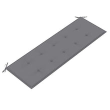 vidaXL Panca da Giardino con Cuscino Grigio 150 cm Legno di Teak