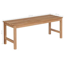 E E-NICES Panchina da Giardino 120 cm in Massello di Teak