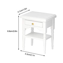 Mini comodino, 1:12 Mini manufatti per l'arredamento camera da letto bianca Comodino in legno modello