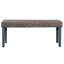 vidaXL - Panchina in rattan e legno di mango, 110 cm, colore: Grigio naturale Kubu