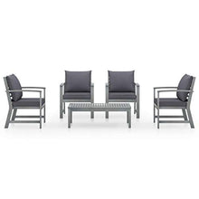 SKM Set Divani da Giardino 5 pz con Cuscini in Legno Acacia Grigio (41.8kg)