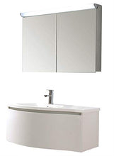 Mobile bagno sospeso LENA 1000 bianco opaco - specchio a scelta opzionale, Specchio:Senza specchio, Piletta Pop-up:Con piletta Pop-up