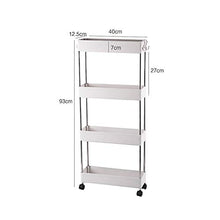 WangQ Il Rack rotolante è Facile da spostare Il Design Stretto è Facile da conservare Il Bagno e Gli scaffali da Cucina Sono Adatti per Qualsiasi Scena (Size : 64cm)