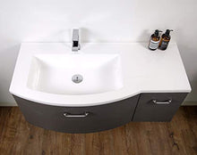 Mobile da bagno sospeso DANA 1050 - design leggermente arrotondato - antracite, Piletta Pop-up:Con piletta Pop-up