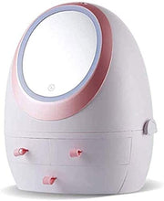ZouYongKang Organizzatore di Trucco, Cabinet per Tenere Il Trucco Prodotti di Bellezza Accessori per Capelli, con Specchio per Il Trucco a LED, Adatto per controsoffitti per Il Bagno e cassettiere da