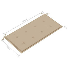 vidaXL Panca da Giardino con Cuscino Beige 112 cm in Legno di Teak