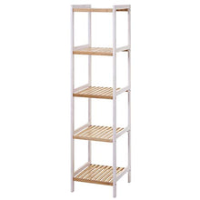 Mendler Scaffale arredo bagno HWC-B55 legno di pino e bambù 5x ripiani