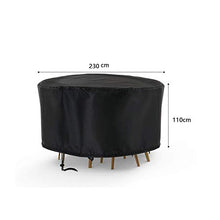 litulituhallo - Copritavolo rotondo da giardino per patio e sedie, in tessuto impermeabile, 230 x 110 cm, colore: Nero