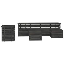 vidaXL Set Divani da Giardino su Pallet 7 pz Legno Pino Grigio Scuro