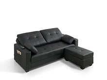 ECO-DE Divano letto con funzione massaggio BELLAGIO Color Nero Con Ottomana ECO-8220