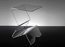 Slato tavolino portariviste. Comodino da Notte dal Design Moderno in plexiglass Trasparente Dagmar (30 × 30 × h42 cm)