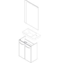 FACKELMANN Set di 3 mobili da bagno Milano per ospiti con mobiletto, 55 cm e specchio da bagno a LED