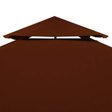Tidyard Telo Copertura Superiore Tetto per Gazebo a 2 Strati Marrone/Terracotta 3x3m