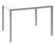 RD ITALIA Set Tavolo e 4 Sedie da Giardino in Acciaio Dorio Bianco