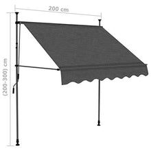 E E-NICES Tenda da Sole Retrattile Manuale con LED 200 cm Antracite