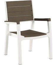Keter Harmony - Set di 2 sedie impilabili per interni ed esterni, per sala da pranzo e intrattenimento, 2 pezzi, cappuccino e bianco