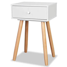 AYNEFY Comodino, 2 pezzi in legno di pino massiccio comodino per camera da letto comodino da salotto in stile moderno con 1 cassetto, 40 x 30 x 61 cm