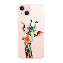 CrazyLemon per iPhone 11 Custodia in Silicone, Custodia in Gel di Silicone TPU Trasparente Morbida Custodia Protettiva in Pelle Ultra Leggera Bumper Antiurto per iPhone 11 - Giraffa Colorata