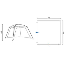 skandika - Padiglione campeggio/giardino - 300x300 cm - altezza 210 cm (blu)