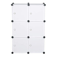 eSituro Armadio a 6 Cubi, Armadietto Guardaroba Modulare, Scarpiera Componibile con Ante ad Occhiello, Organizzatore per Camera da Letto, Corridoio, 96x30x96cm, Bianco