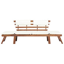 FAMIROSA Panca da Giardino con Cuscini 2-in-1 190 cm in Massello Acacia