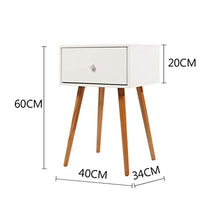 JFya Comodino, Mobile in Legno 1 Cassetto, Piedi E Maniglia in Legno Massello, Comodino Camera da Letto Contenitore (60 * 40 * 34 Cm) (Size : 60 * 40 * 34cm)