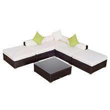 Outsunny Mobili da Giardino in Rattan PE con Divano Angolare e Pouf con Cuscini Telaio Set da 18 Pezzi, Marrone