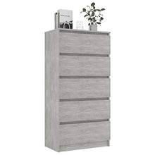 FAMIROSA Credenza con Cassetti Grigio Cemento 60x35x121 cm in Truciolato