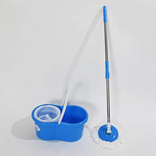 SSAYY Spray Mop Spin Mop con Secchio Doppie Teste per Mop Manico per Mop Estensibile Blu per Riporlo Facilmente