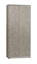 Sarmog Armadio Multiuso Due Ante scorrevoli con Ripiani Beton Cemento 82x41x h190 cm