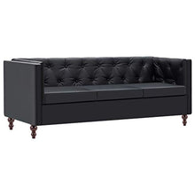 vidaXL 2X Divano Chesterfield Similpelle Nero Moderno Lusso Arredo Casa Sofa