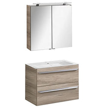 FACKELMANN - Set di mobili da bagno, 3 pezzi, colore: marrone chiaro