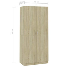 vidaXL Guardaroba in rovere Sonoma, 90 x 52 x 200 cm, colore: quercia