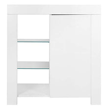 Credenza Cucina con 1 Ampio Scomparto e 1 Ripiano a 3 Ripiani, Credenza Soggiorno,Mobiletti con Luce a LED per Sala da Pranzo e Soggiorno, 75 x 35 x 83cm