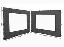 QUICK STAR 2 pannelli laterali con finestrella PE 250x190 cm Grigio per gazebo 3x3m
