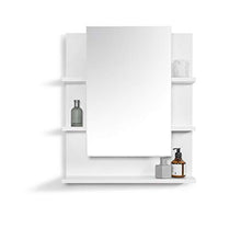 DOMTECH - Armadietto da bagno con specchio, con ripiani, 60 x 70 cm, colore: Bianco